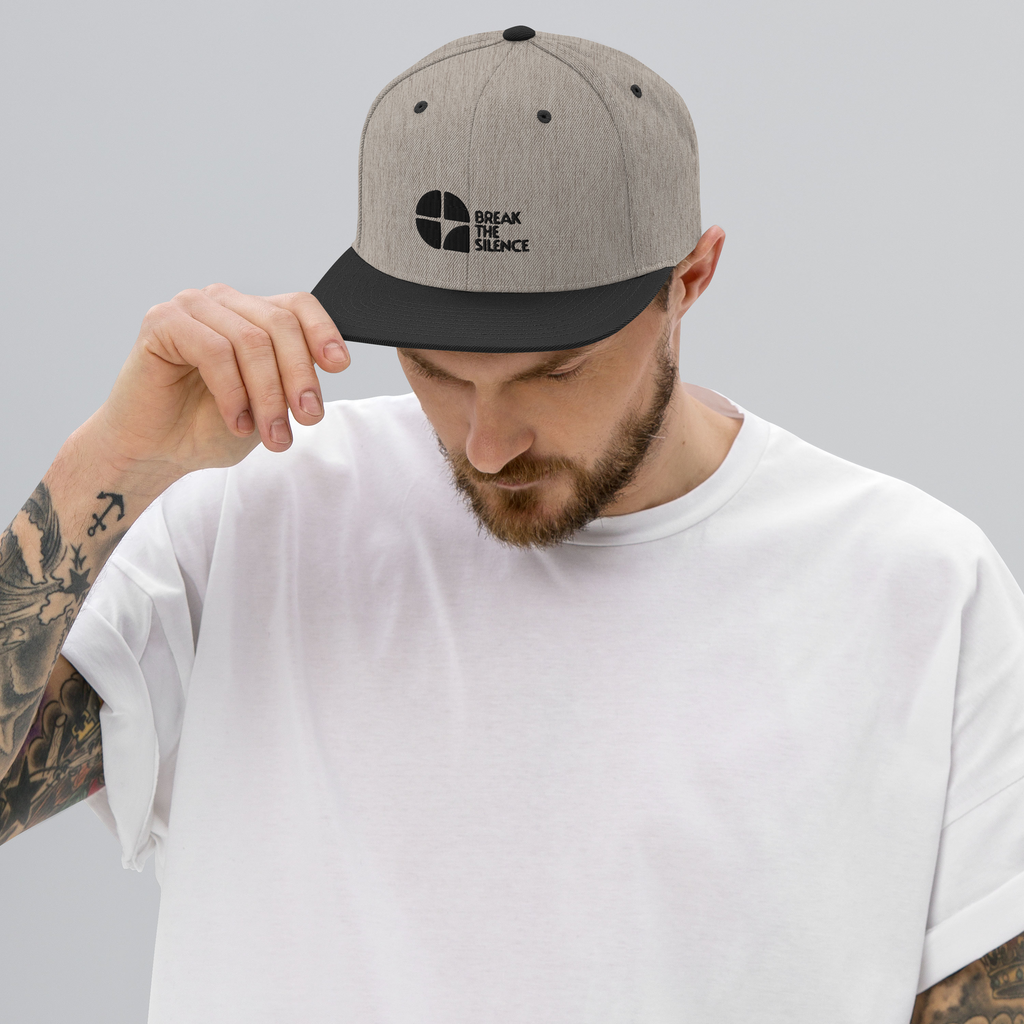 Snapback Hat with Black Logo