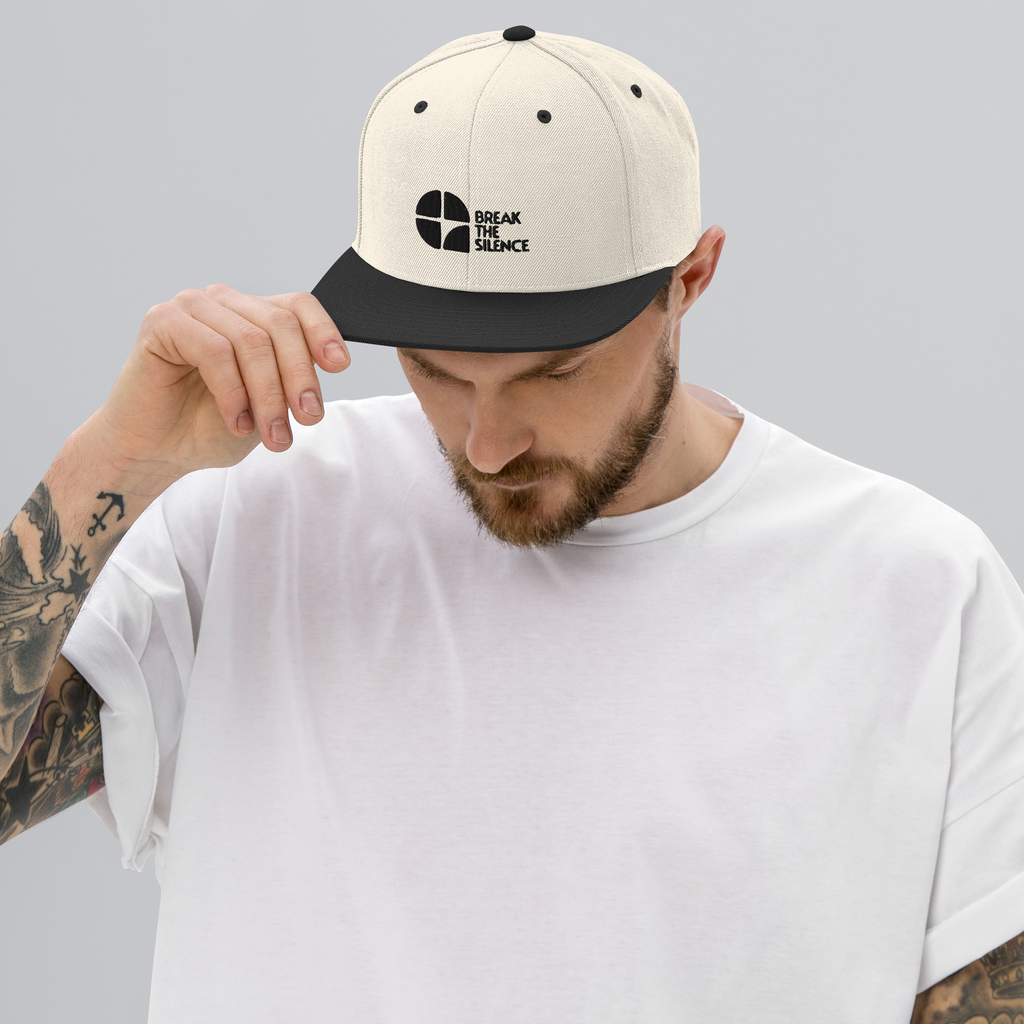 Snapback Hat with Black Logo