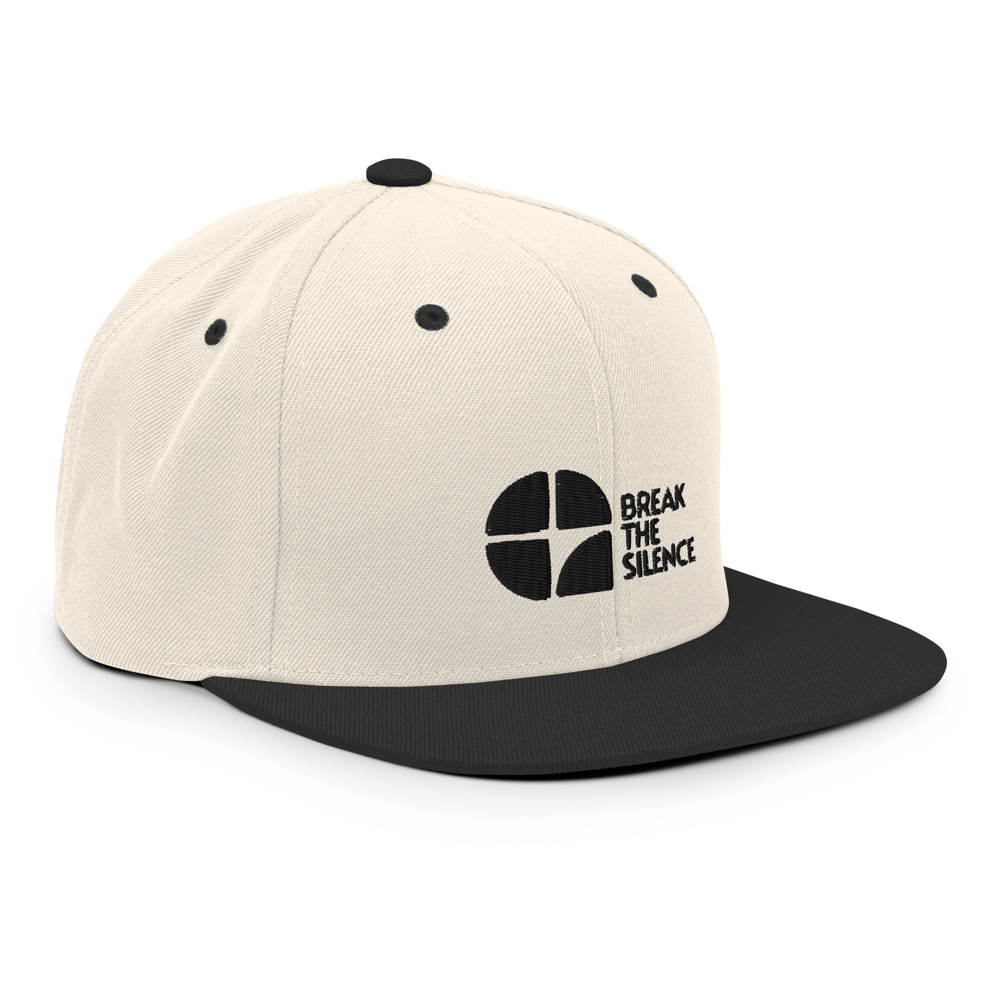 Snapback Hat with Black Logo
