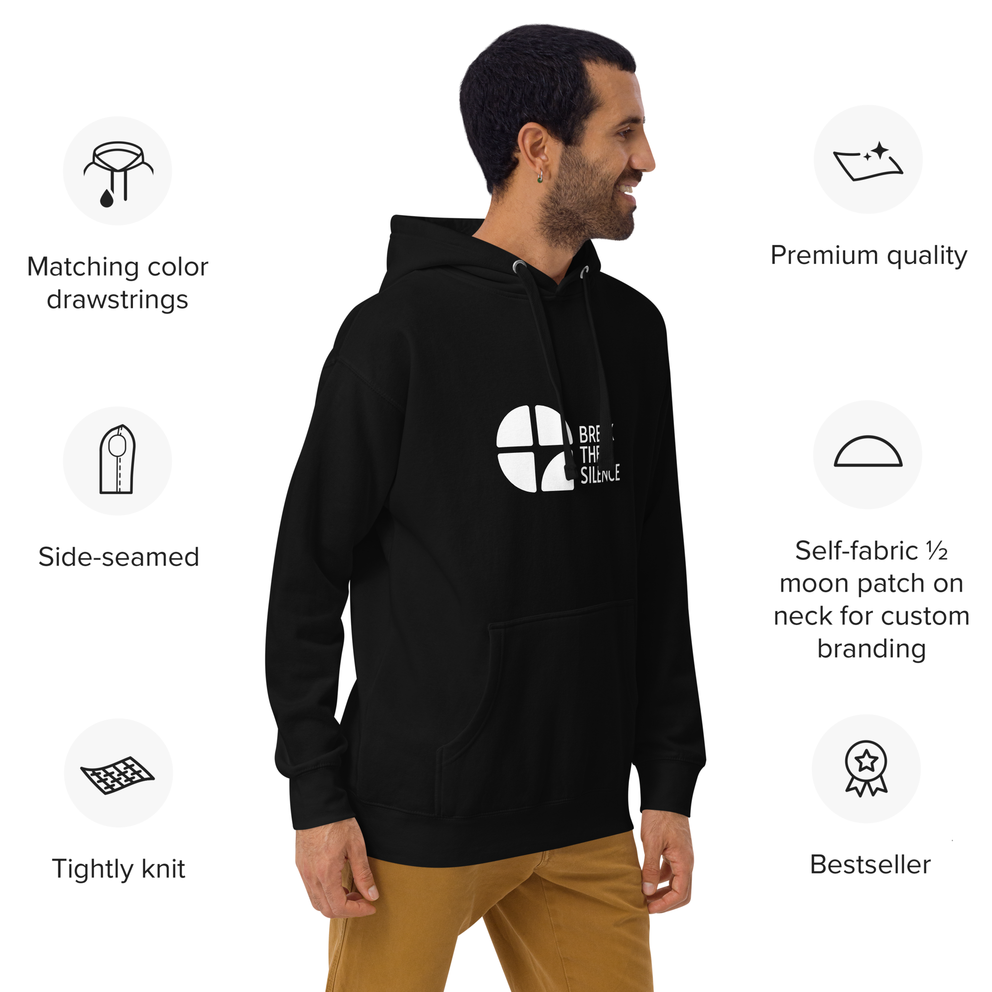 Black Hoodie with Large Logo