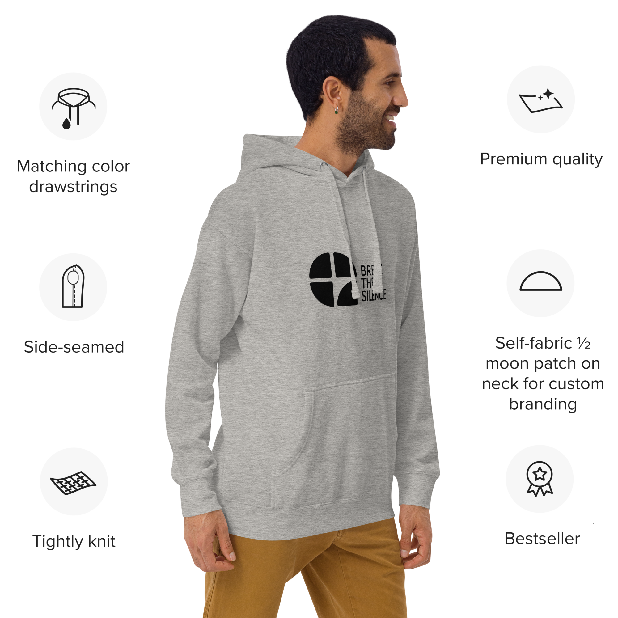 Grey Hoodie with Large Logo