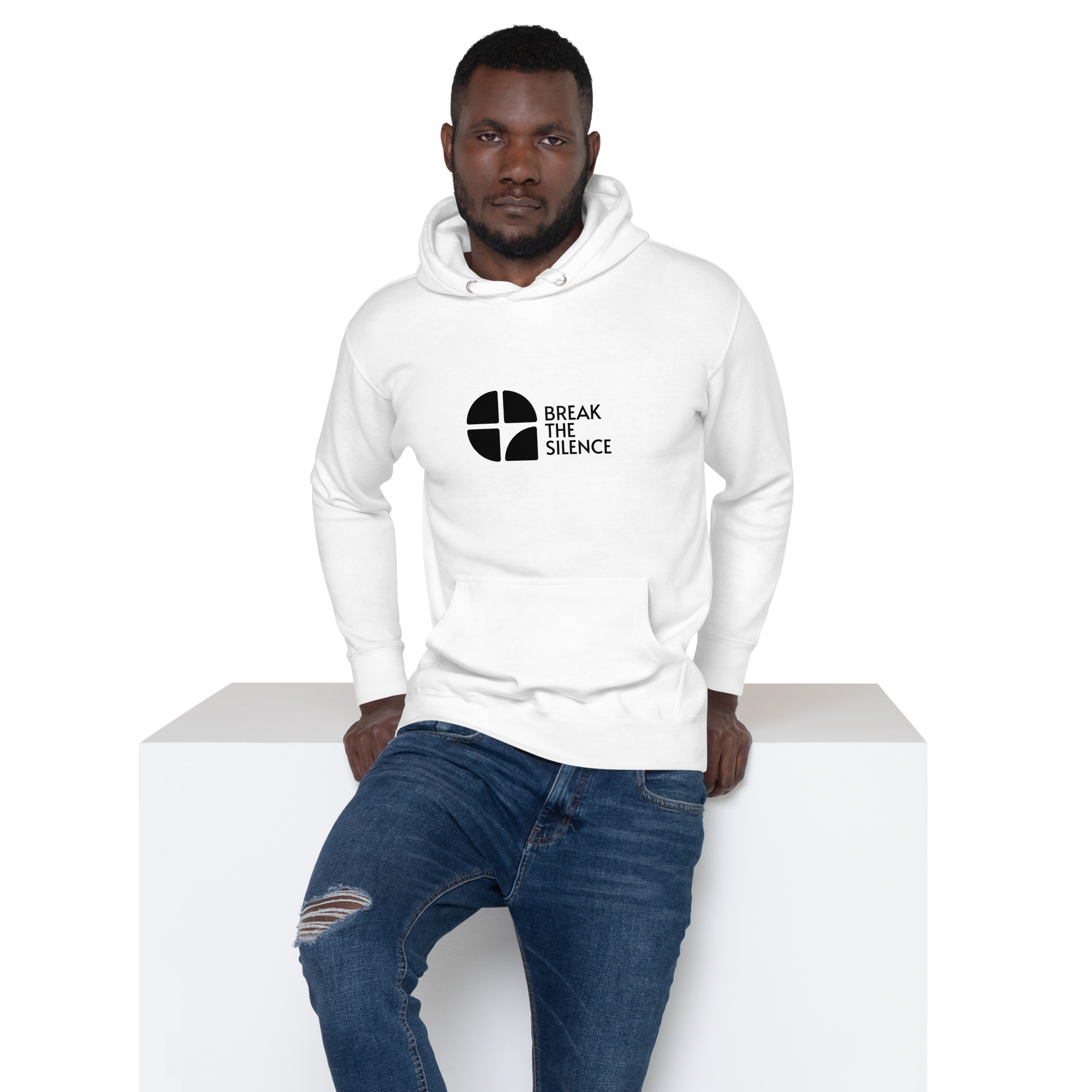 White Hoodie with Large Logo