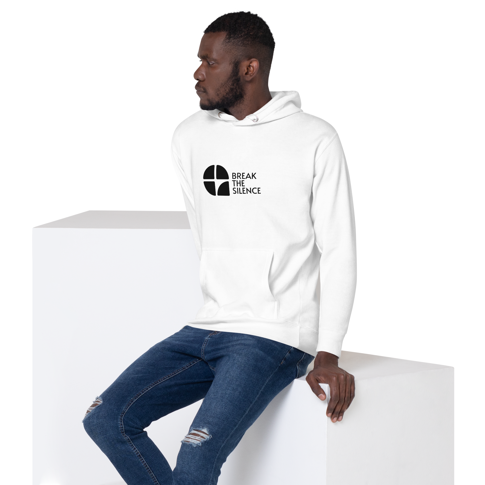 White Hoodie with Large Logo