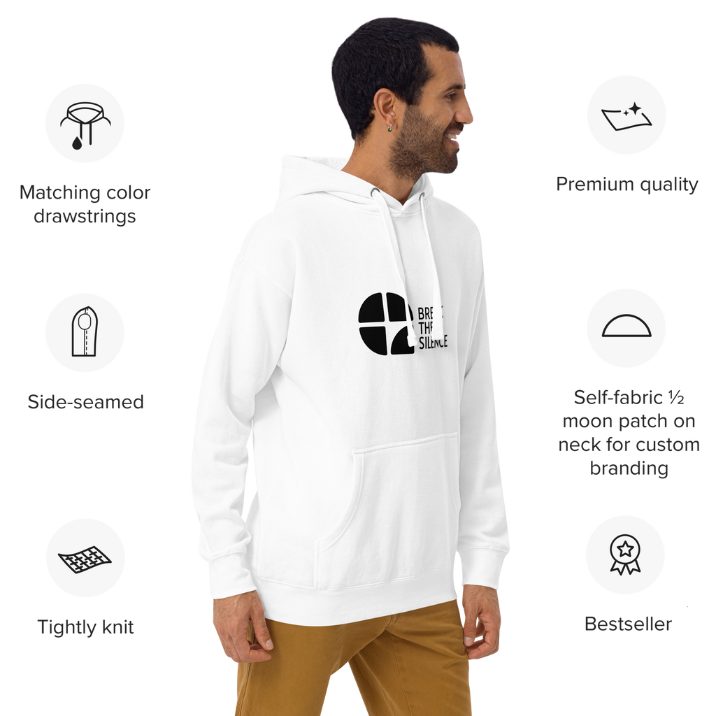 White Hoodie with Large Logo