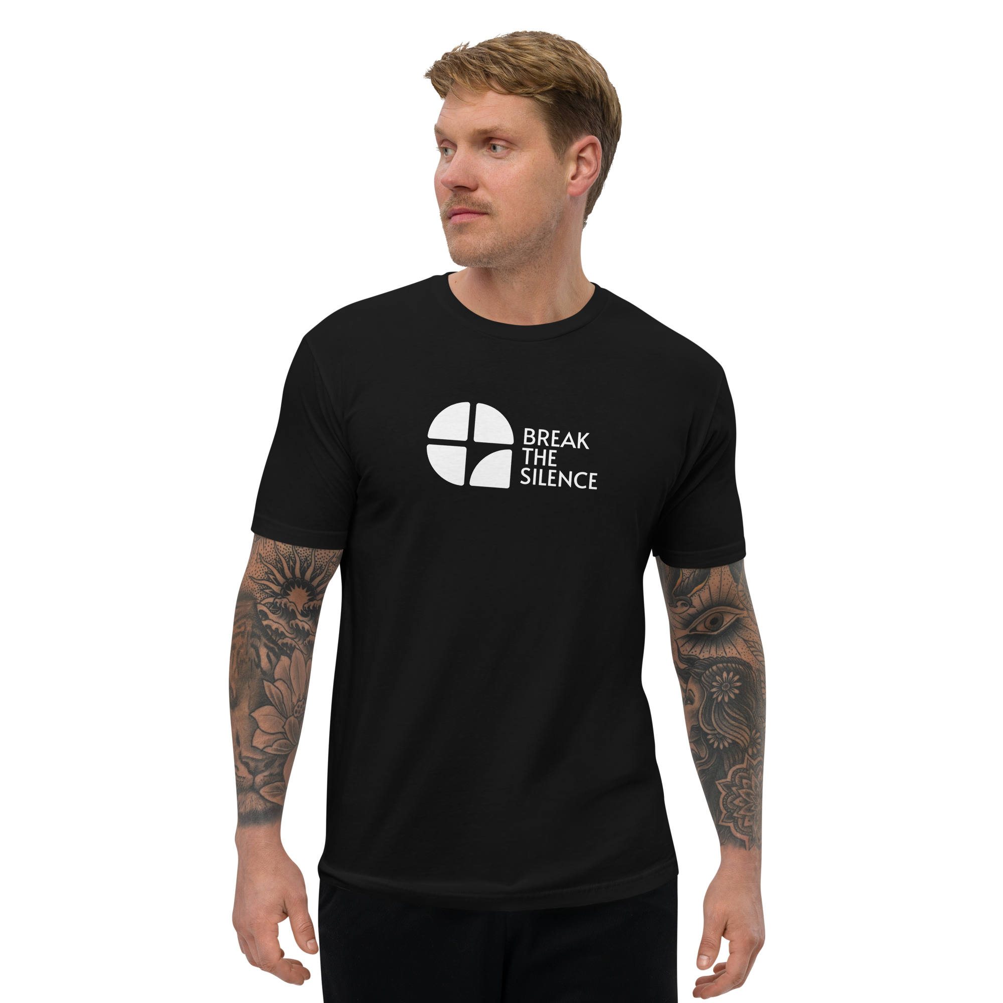 Black Short Sleeve T-shirt with Large Logo