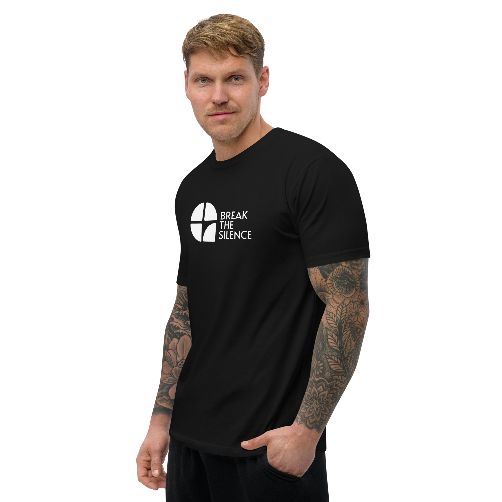 Black Short Sleeve T-shirt with Large Logo
