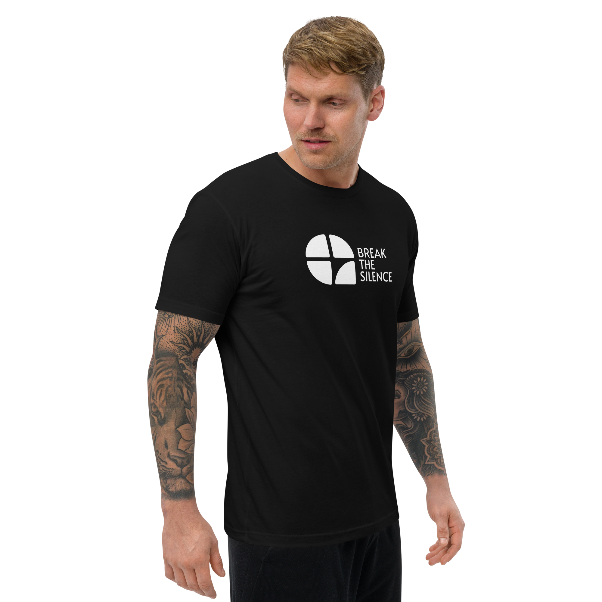 Black Short Sleeve T-shirt with Large Logo