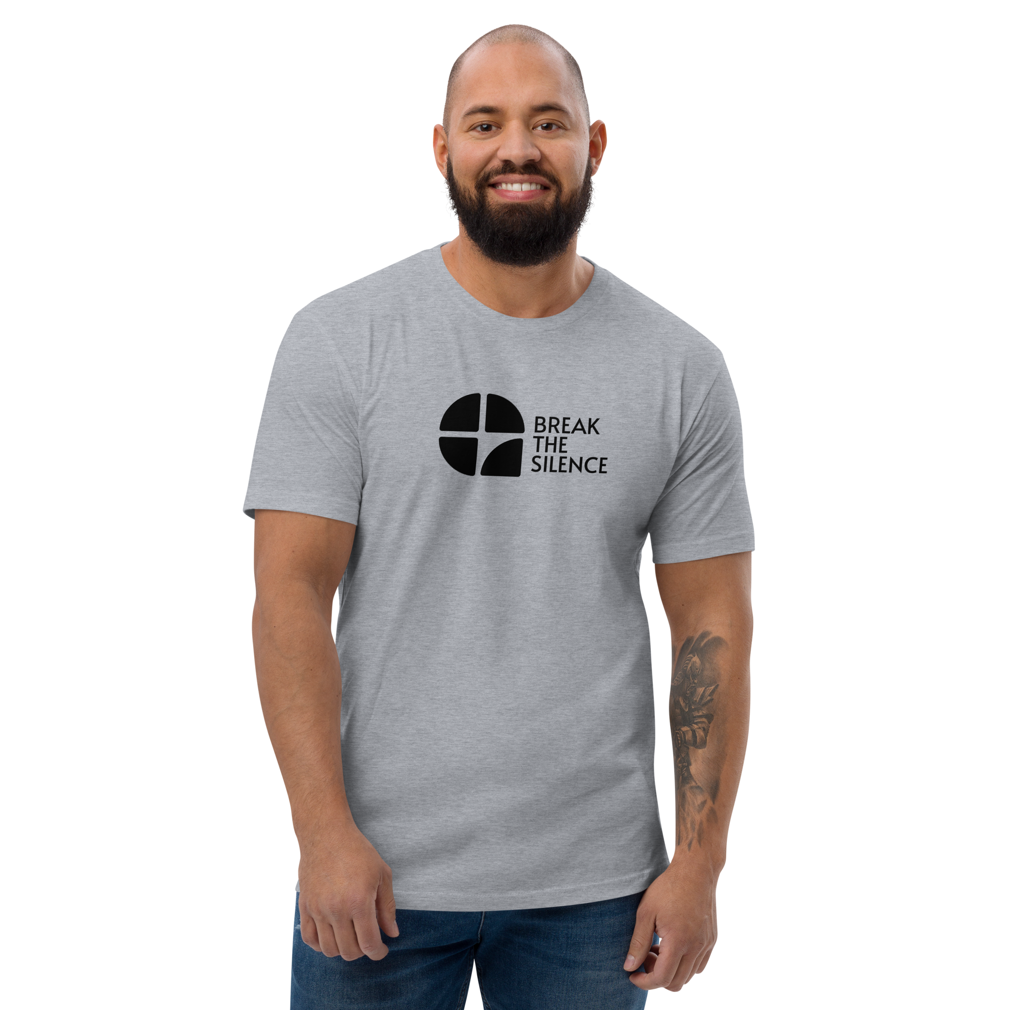 Grey Short Sleeve T-shirt with Large Logo