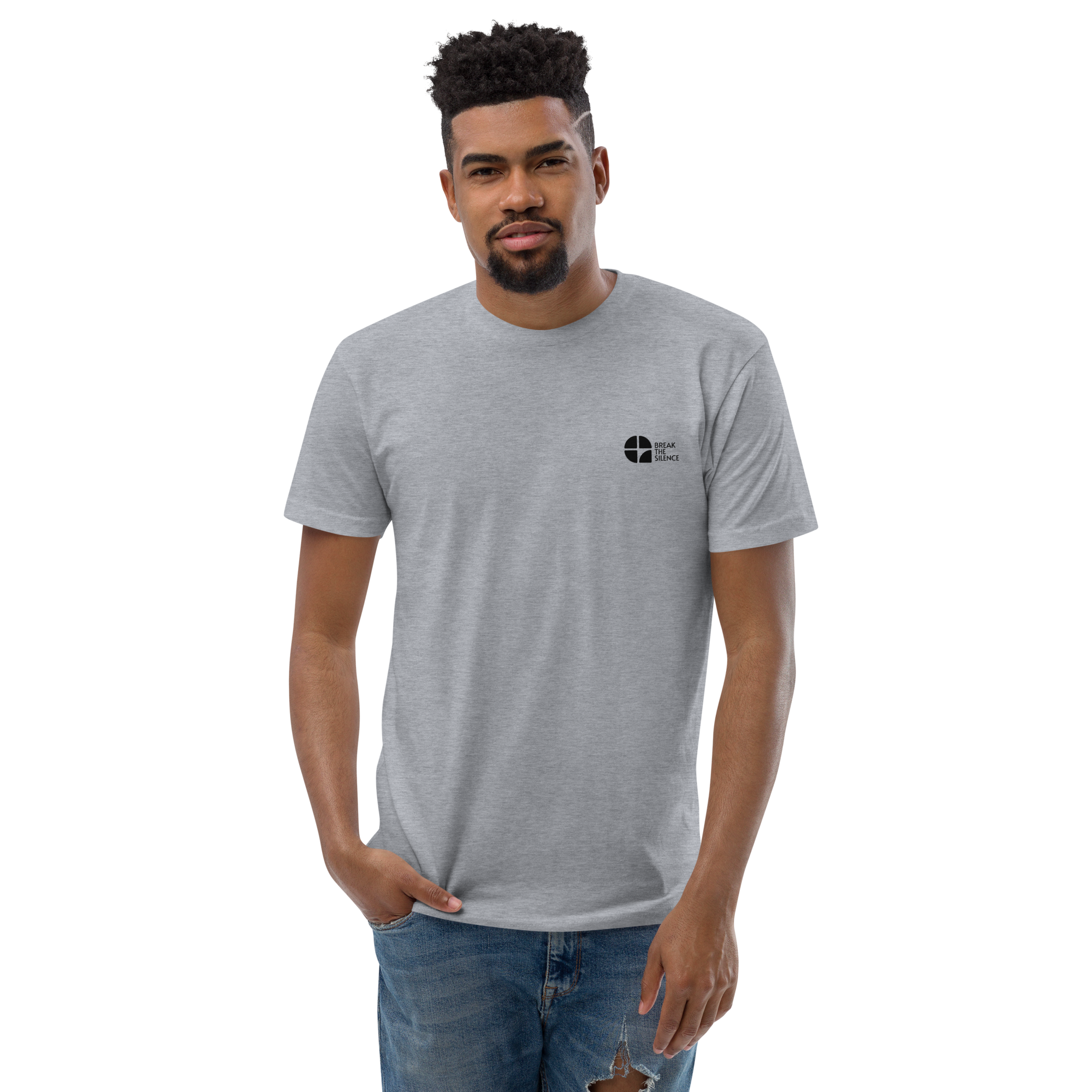 Grey Short Sleeve T-shirt with Small Logo