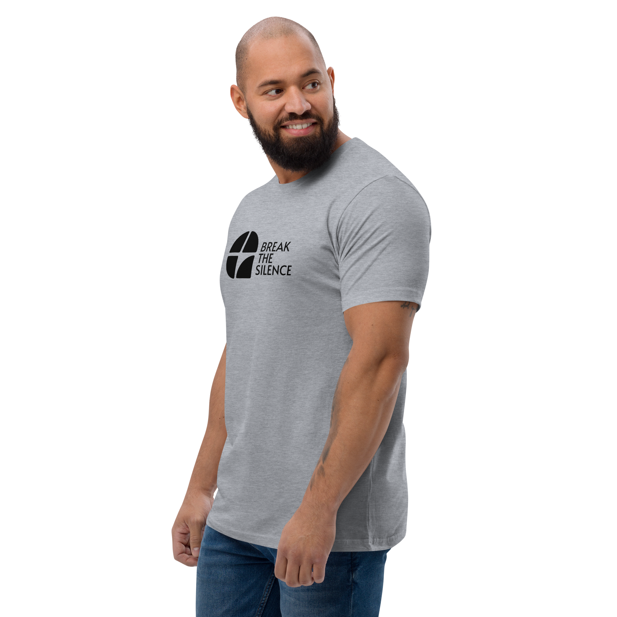 Grey Short Sleeve T-shirt with Large Logo