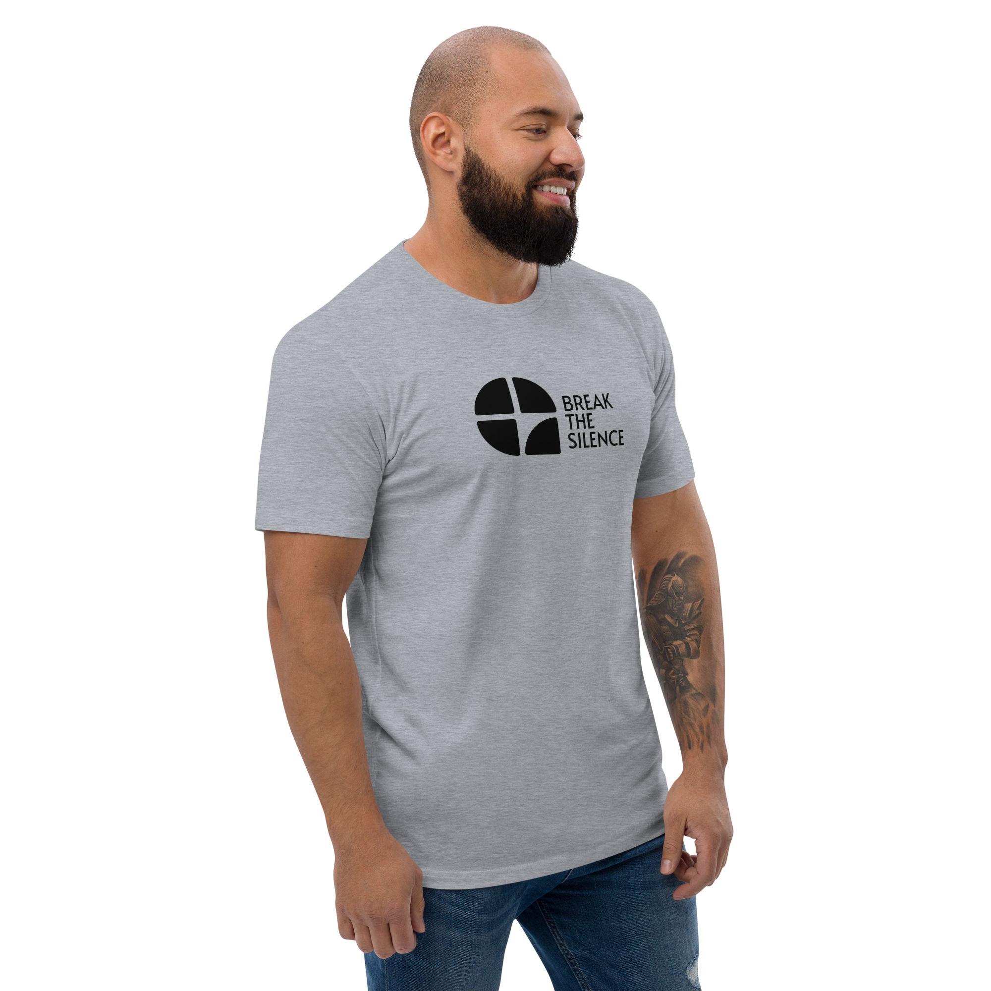 Grey Short Sleeve T-shirt with Large Logo