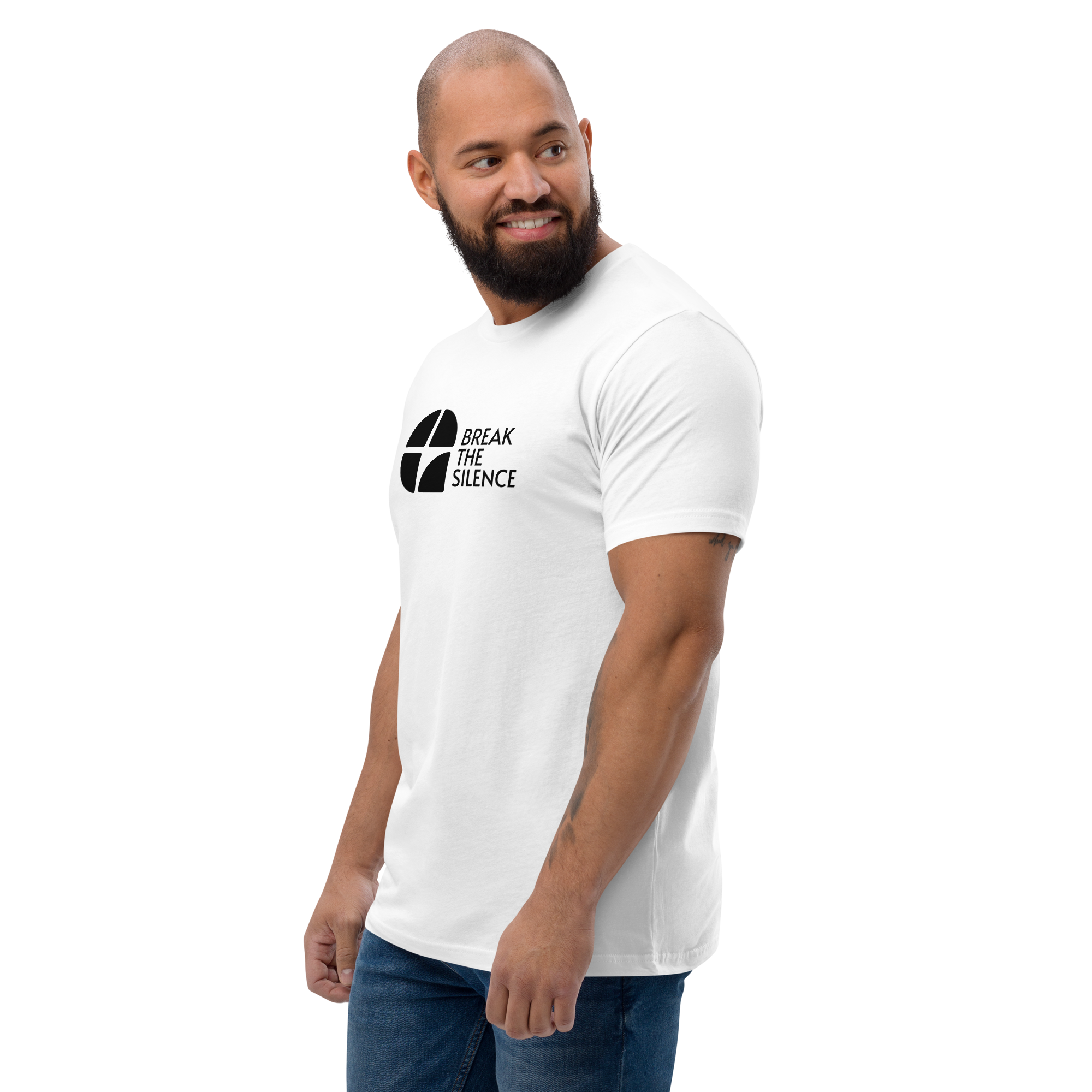 White Short Sleeve T-shirt with Large Logo
