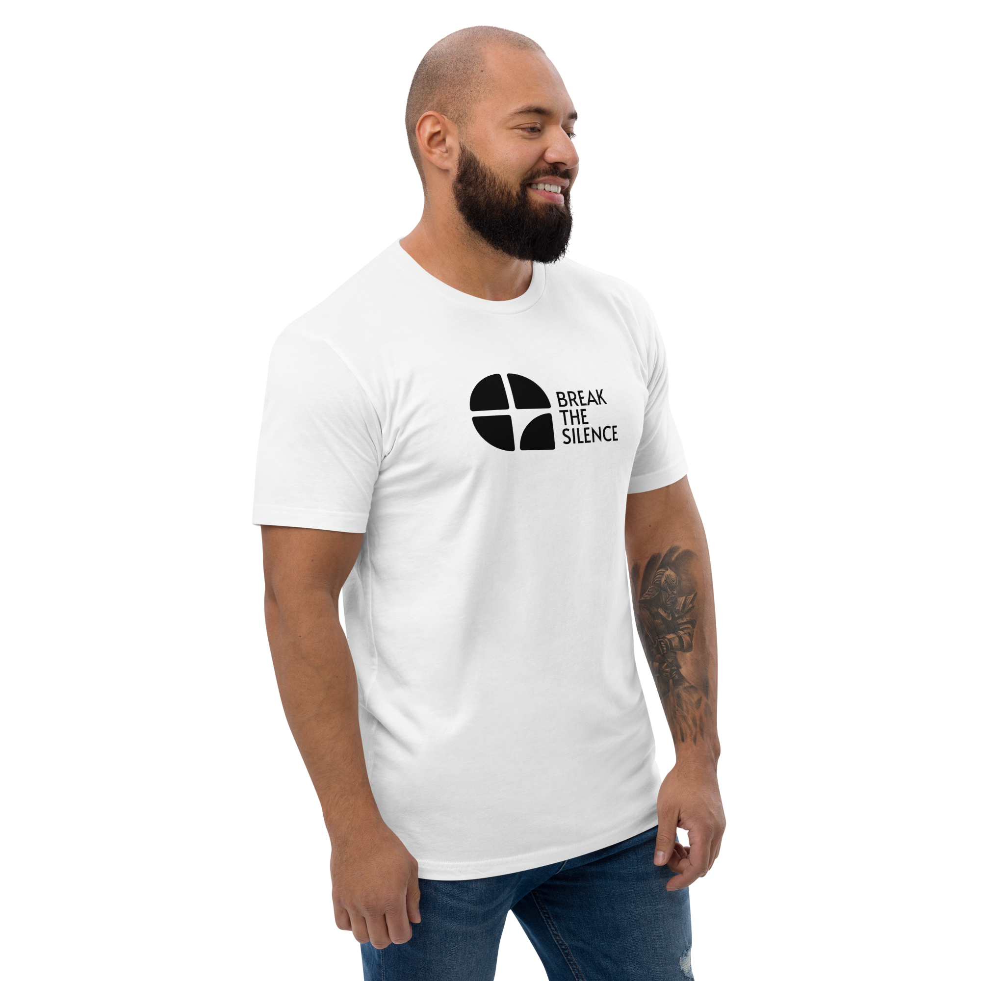 White Short Sleeve T-shirt with Large Logo