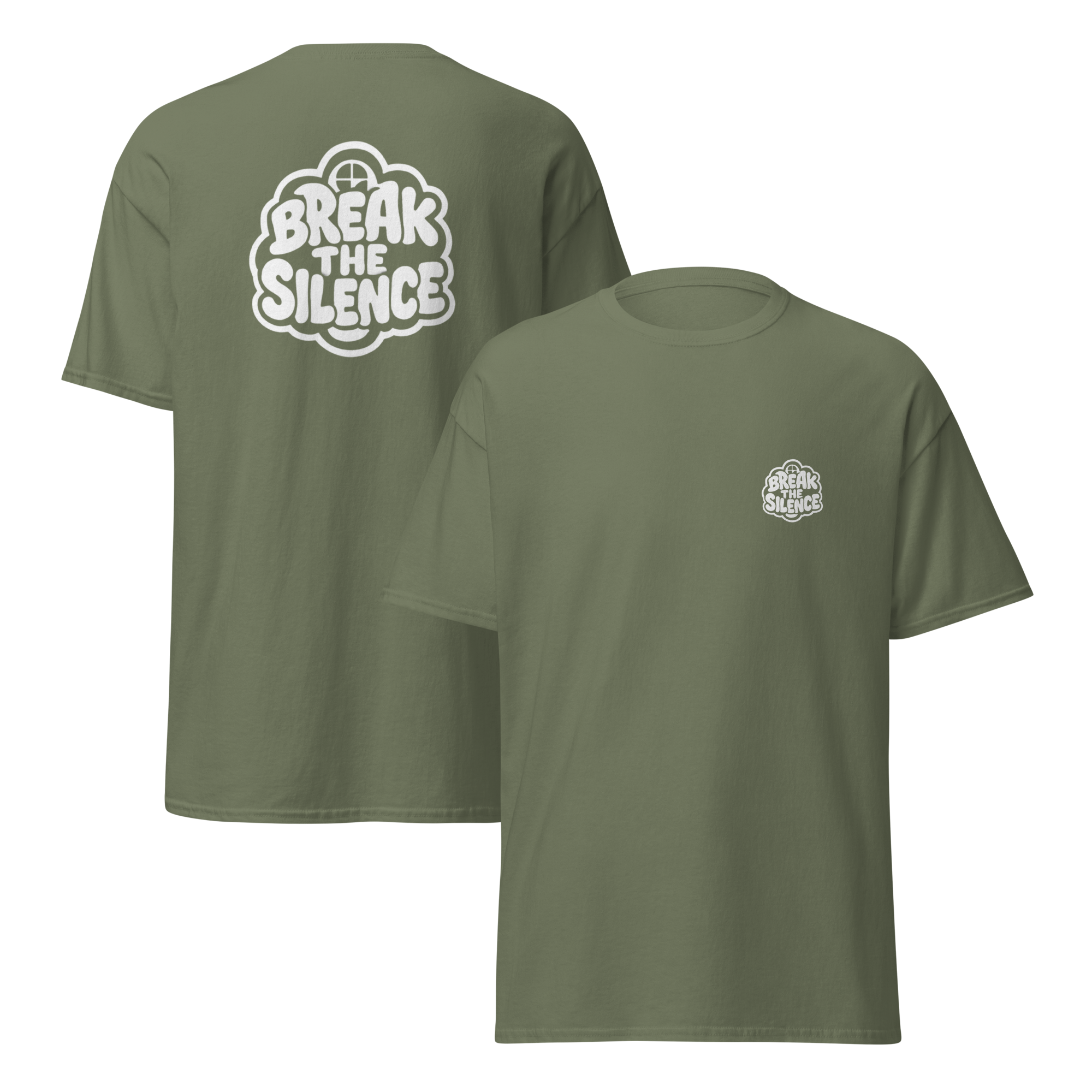 Military Green T-Shirt with Bubble Logo